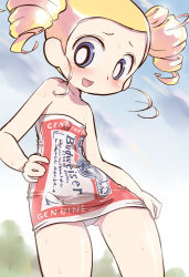  00s blonde_hair blue_eyes blush budweiser covered_erect_nipples drill_hair flat_chest goutokuji_miyako k-nattoh loli no_pants panties powerpuff_girls powerpuff_girls_z product_placement rolling_bubbles solo sweat underwear white_panties  rating:Questionable score:68 user:grifo-0010