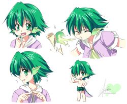  1boy blowing_fire blush character_sheet expressions closed_eyes green_eyes green_hair male_focus matching_hair/eyes my_little_pony my_little_pony:_friendship_is_magic personification sakurano_ru solo spike_(my_little_pony) tongue white_background  rating:Sensitive score:20 user:hellarmy