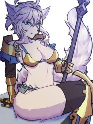  1girl absurdres armor bikini_armor conicalart dinah_(unicorn_overlord) fox furry furry_female highres revealing_clothes solo unicorn_overlord vanillaware  rating:Questionable score:12 user:Nuttebuster