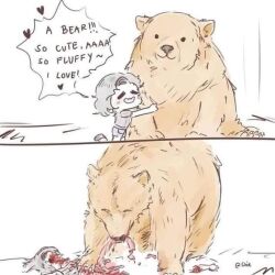 1other 2koma bear blood comic death english_text instant_loss intestines