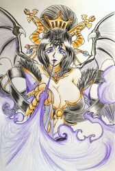 breasts demon demon_girl digimon digimon_(creature) fallen_angel lilithmon mark_of_evil wings