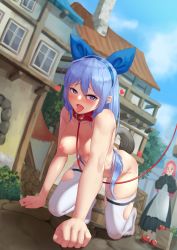 2girls anal_tail animal_ears apple bdsm blue_eyes blue_hair butt_plug character_request collar daydream_(zhdkffk21) dungeon_and_fighter exhibitionism fake_animal_ears fake_tail fantasy food fruit heart heart-shaped_pupils heart_in_eye highres leash multiple_girls nipples nude onlookers pet_play public_indecency sex_toy slave solo_focus symbol-shaped_pupils symbol_in_eye tail torn_clothes torn_legwear white_legwear rating:Explicit score:182 user:danbooru
