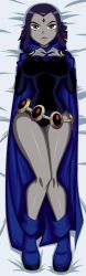 1girl bed boots breasts cape curvy dc_comics large_breasts looking_at_viewer lying on_bed purple_eyes purple_hair raven_(dc) ravenravenraven shiny_skin short_hair teen_titans thighs rating:Questionable score:19 user:Anon_Perv