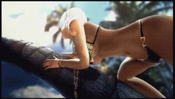  1girl animated animated_gif ass bikini bouncing_breasts breasts christie_(doa) cleavage climbing climbing_tree dead_or_alive dead_or_alive_xtreme_2 hanging_breasts jewelry large_breasts legs navel necklace sideboob solo swimsuit tecmo thong underboob  rating:Questionable score:117 user:starvingthanos