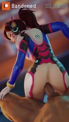 1boy 1futa 3d absurdres anal animated bandoned bodysuit brown_hair d.va_(overwatch) futa_with_male futanari highres large_penis looking_at_viewer looking_back penis ponytail pov sex sex_from_behind solo_focus sound tagme uncensored video  rating:Explicit score:279 user:Princesses_peach