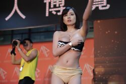  bikini breasts highres large_breasts nipple_slip nipples photo_(medium) swimsuit taiwan yoshikawa_aimi  rating:Questionable score:5 user:Lflflf