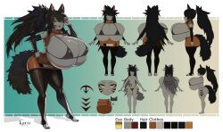  1girl animal_ears artist_request bikini black_bow black_hair black_skin bow breasts character_sheet colored_skin commission facial_mark female_focus fox_ears fox_girl fox_girl_(suxihn) fox_tail gigantic_breasts gradient_background highres long_hair micro_bikini original solo standing swimsuit tail thick_thighs thighs wide_hips  rating:Questionable score:13 user:Orphan_crippler