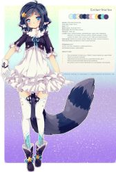  animal_ears blue_eyes boots character_sheet dress esther_starlee gloves ladollblanche original tail  rating:Sensitive score:4 user:wolfine