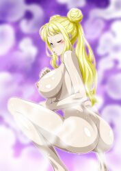  1girl ass blonde_hair breasts female_focus highres large_breasts long_hair nel-zel_formula nipples one_piece open_mouth vegapunk_york 