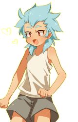  1boy 22_922 aged_down blue_hair casual_clothes inazuma_eleven inazuma_eleven_(series) izuno_yuu long_hair male_focus red_eyes simple_background smile solo tagme white_background  rating:Sensitive score:5 user:MNX
