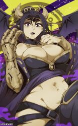  absurdres breasts demon demon_girl digimon digimon_(creature) fallen_angel highres large_breasts lilithmon mark_of_evil wings  rating:Questionable score:3 user:Chaos11
