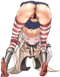 10s 1girl anus ass bad_id bad_pixiv_id bent_over black_panties blonde_hair boots clothing_aside elbow_gloves full_body g-string gloves grey_footwear hair_ribbon hands_reach_floor kantai_collection long_hair looking_through_own_legs navel panties panties_aside partially_visible_vulva pussy pussy_peek ribbon shimakaze_(kancolle) simple_background sketch skirt socks solo striped_clothes striped_socks striped_thighhighs thighhighs thong uncensored underwear upskirt white_background white_gloves yamada_(gotyui) rating:Explicit score:320 user:danbooru