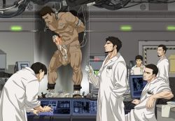 bara bdsm bondage bound egg egg_laying indoors lab_coat male_focus nude pain penis science standing tagme yaoi rating:Explicit score:52 user:lorddragon