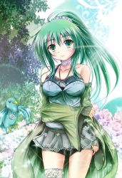  1girl andrew_(duel_angel) bird choker duel_monster flower green_eyes green_hair highres image_sample jewelry long_hair looking_at_viewer matching_hair/eyes necklace pixiv_sample ponytail resized robe shorts smile solo tree wynnda_miko_of_the_gusta yu-gi-oh!  rating:Sensitive score:26 user:elemental_guy