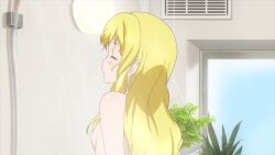 1girl animated anime_screencap ass bath bathroom blonde_hair blush breast_focus breasts closed_eyes flat_chest green_eyes hand_on_own_chest himegami_kodama long_hair maken-ki! nipples nude shampoo showering small_breasts sound tagme very_long_hair video water wet rating:Questionable score:80 user:Okster