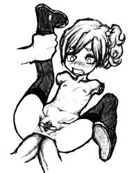  1girl age_difference amputee anal anal_destruction ass blush clenched_teeth double_anal double_penetration fishnets flat_chest guro hair_bobbles hair_ornament leg_hold leg_up lily_obscena loli looking_down lying male_hand monochrome multiple_anal multiple_insertions navel nipples nude on_back penis pussy rape sex shoes short_hair side_ponytail simple_background solo solo_focus spread_legs teeth thighhighs uncensored wabaki white_background  rating:Explicit score:106 user:Lolichest