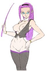 breasts glasses large_breasts nipples purple_eyes purple_hair pussy shieimei whip rating:Explicit score:2 user:shieimei