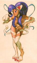  1girl animal_ears animal_hands bengus bent_over big_hair blue_eyes blue_hair breasts capcom cat_ears cat_paws cat_tail claws felicia_(vampire) fur hand_on_own_hip light_smile long_hair looking_away marvel marvel_vs._capcom marvel_vs._capcom_2 matching_hair/eyes official_art paw_pose sidelocks simple_background slit_pupils smile solo standing tail vampire_(game)  rating:Sensitive score:19 user:jasonextreme