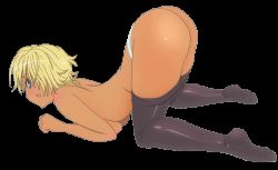  1girl animated animated_gif ass ass_shake black_pantyhose blonde_hair blue_eyes breast_press breasts clothes_pull dark_skin hair_over_one_eye hedyeh ladies_versus_butlers! large_breasts on_floor panties pantyhose pantyhose_pull short_hair top-down_bottom-up topless underboob underwear white_panties  rating:Questionable score:59 user:SyntaxTerror