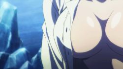  10s 1girl animated animated_gif breasts cleavage female_focus la_folia_rihavein large_breasts long_hair no_bra silver_hair solo strike_the_blood  rating:Questionable score:55 user:yuukirito