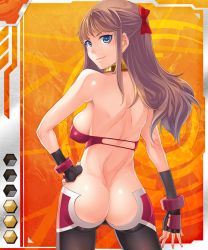  00s 1girl armpits ass ass_cutout bare_shoulders blue_eyes bow bracer breasts card_(hr) card_(medium) card_(orange-hr) clothing_cutout covered_erect_nipples cowboy_shot fingerless_gloves from_behind gloves gradient_background grey_hair hair_bow hand_on_own_hip jewelry light_smile lilith-soft long_hair mach_lady mizuryu_kei neck_ring official_art ogino_maki_(taimanin_asagi) pussy_juice sideboob sidelocks smile solo spandex standing strapless taimanin_(series) taimanin_asagi taimanin_asagi_battle_arena_all_card_gallery taimanin_asagi_kessen_arena tube_top  rating:Explicit score:68 user:MONCXXX