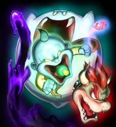  angry baby bowser chauncey crown empty_eyes fangs gem ghost highres king_boo luigi&#039;s_mansion mario_(series) nintendo open_mouth pacifier super_mario_bros._1 turizao yellow_eyes 