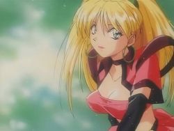 1990s_(style) 1girl ;) animated animated_gif blonde_hair blue_eyes bouncing_breasts breasts burn-up burn-up_w falling kawai_yumi kinezono_rio long_hair nipples official_art one_eye_closed open_mouth smile solo twintails yamashita_toshinari rating:Questionable score:57 user:lkuroi
