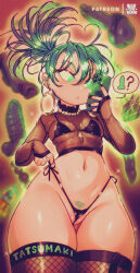  1girl absurdres alternate_costume alternate_hairstyle ass bikini bikini_under_clothes bluethebone breasts cellphone cleft_of_venus cross crucifix curly_hair curvy dildo earrings female_focus gluteal_fold green_eyes green_hair highres huge_ass jewelry matching_hair/eyes medium_hair micro_bikini nail_polish navel necklace official_alternate_costume official_alternate_hairstyle one-punch_man partially_visible_vulva pearl_necklace phone pubic_hair pussy_juice see-through see-through_shirt sex_toy shiny_skin side-tie_bikini_bottom side_ponytail skindentation small_breasts solo swimsuit tatsumaki thick_thighs thighhighs thighs thong thong_bikini wide_hips  rating:Questionable score:114 user:catonfire26