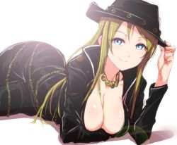 10s 1girl ayase_eli blonde_hair blue_eyes breasts chain chain clearite cleavage gold_chain hat jewelry large_breasts long_hair looking_at_viewer love_live! love_live!_school_idol_festival love_live!_school_idol_project necklace smile solo rating:Sensitive score:44 user:danbooru