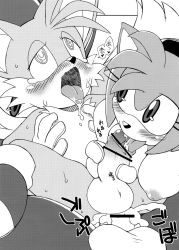 ahegao aku_tojyo amy_rose anal bisexual blush breasts cum cum_in_ass fellatio foreskin fucked_silly furry group_sex highres tails_(sonic) monochrome open_mouth oral orgasm penis rolling_eyes sega sex shota sonic_(series) sonic_(series) sonic_the_hedgehog testicles rating:Explicit score:100 user:sonikku69