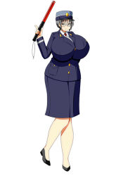  1girl black_hair gloves police police_uniform policewoman skirt type51 uniform  rating:Questionable score:1 user:tam