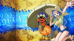 1girl blue_hair breasts cleavage duck hat large_breasts long_hair looking_at_viewer midriff navel nefertari_vivi one_piece tagme rating:Sensitive score:14 user:Ruffy16