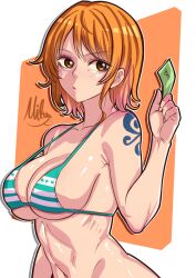  1girl breasts large_breasts nami_(one_piece) one_piece orange_hair solo  rating:Questionable score:15 user:jojosstand