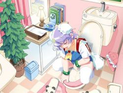  bath bathroom game_cg loli mii_(popotan) peeing popotan purple_hair toilet  rating:Questionable score:9 user:skn