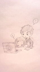 1boy 1girl computer couple digimon izumi_koshiro laptop short_hair sleeping tachikawa_mimi