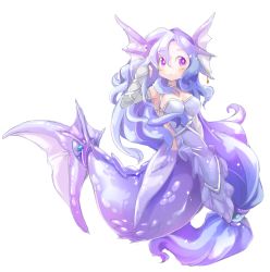  blue_eyes blue_hair fins frfr mermaid monster_girl scales smile tail  rating:Sensitive score:33 user:Rikko-43
