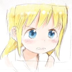  1girl ana_coppola angry barasui blonde_hair blue_eyes blush child gununu_(meme) ichigo_mashimaro 