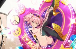  1girl ai-assisted breasts grin heels highres idolmaster idolmaster_cinderella_girls jougasaki_mika legs_up looking_at_viewer lying medium_breasts nipples nude nude_filter on_back pink_hair smile solo thighhighs third-party_edit yellow_eyes  rating:Explicit score:23 user:wpu4sho