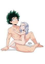  1boy 1girl absurdres age_difference ass bare_legs blush boku_no_hero_academia closed_mouth collarbone completely_nude dude-doodle erection eri_(boku_no_hero_academia) green_hair hetero highres horn imminent_penetration loli messy_hair midoriya_izuku nude open_mouth penis penis_on_stomach red_eyes short_hair silver_hair simple_background sitting sitting_on_person size_difference teenage_boy_and_younger_girl uncensored white_background  rating:Explicit score:726 user:DarkToonLink