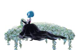  black_dress black_gloves blue_hair creatures_(company) dress flower game_freak gardevoir gen_3_pokemon gloves highres mega_gardevoir mega_pokemon momentum_(wcfm5787) nintendo pokemon  rating:General score:4 user:dude17943