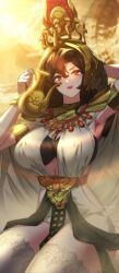  1girl black_hair breasts egyptian_clothes large_breasts please_kill_the_demon red_eyes  rating:General score:2 user:Kririos