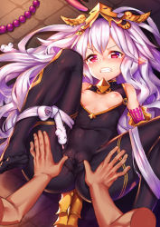 10s 1boy 1girl anal_beads bare_shoulders blush bodystocking breasts breasts_out cameltoe cleft_of_venus clenched_teeth covered_navel disembodied_hand eyebrows feet granblue_fantasy hetero highres long_hair lying medusa_(shingeki_no_bahamut) nipples no_shoes on_back purple_hair pussy pussy_juice pussy_juice_stain red_eyes restrained sex_toy shennai_misha shingeki_no_bahamut small_breasts snake solo_focus spread_pussy spread_pussy_under_clothes sweatdrop tears teeth very_long_hair x_x rating:Explicit score:114 user:danbooru