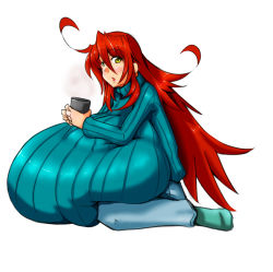  1girl aeon708 ahoge breasts futaba_channel gigantic_breasts hair_between_eyes impossible_clothes impossible_sweater kyoui_(nijiura_maids) long_hair looking_at_viewer nijiura_maids red_hair ribbed_sweater simple_background sitting solo sweater very_long_hair wariza white_background yellow_eyes  rating:Questionable score:26 user:dakka_plus