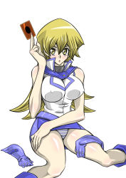  blush breasts cleavage covered_erect_nipples impossible_clothes large_breasts nipples panties pantyshot straw_(yokubou_hiroba) striped_clothes striped_panties tenjouin_asuka underwear upskirt yu-gi-oh! yu-gi-oh!_gx  rating:Questionable score:45 user:Furio