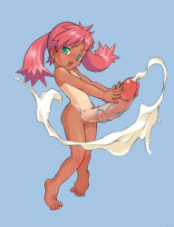  artist_request barefoot cum dark_skin ejaculation feet futanari green_eyes huge_penis loli nude open_mouth penis pink_hair pussy solo spinning tan toes twintails veins veiny_penis  rating:Explicit score:65 user:Fackthat