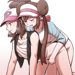  2girls bad_id bad_pixiv_id baseball_cap black_vest blush bottomless breasts brown_hair closed_eyes closed_mouth clothed_sex collarbone creatures_(company) doggystyle futa_with_female futanari game_freak grabbing grabbing_another&#039;s_breast grabbing_from_behind hat high_ponytail hilda_(pokemon) long_hair multiple_girls nintendo nutkingcall open_clothes open_mouth open_vest pokemon pokemon_bw raglan_sleeves rosa_(pokemon) sex sex_from_behind shirt twintails vest visor_cap white_background  rating:Explicit score:324 user:danbooru
