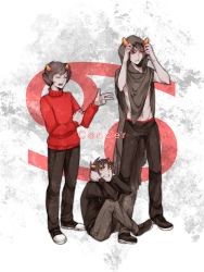  3boys adjusting_clothes black_hair cancer_(symbol) cancer_(zodiac) cape clenched_teeth closed_eyes colored_sclera colored_skin covering_own_ears curled_up dual_persona fangs grey_skin highres homestuck hood horns kankri_vantas karkat_vantas male_focus multiple_boys navel open_mouth red_eyes sharp_teeth short_hair sitting sweater talking teeth the_sufferer ti9931 topless_male yellow_sclera zodiac  rating:Sensitive score:5 user:danbooru