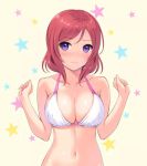 10s 1girl animated bikini bikini_top_only blush bottomless bouncing_breasts breasts cleavage closed_mouth eyebrows female_focus hands_up large_breasts looking_at_viewer love_live! love_live!_school_idol_project mignon navel nishikino_maki purple_eyes red_hair solo star_(symbol) starry_background stomach swept_bangs swimsuit ugoira upper_body video white_bikini rating:Questionable score:116 user:Deusexcalamus