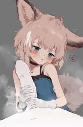  1boy 1girl anger_vein animal_ears arknights blank_censor blue_eyes blue_vest blush bracelet censored commentary_request cum cum_on_hair facial flat_chest fox_ears fox_girl fox_tail gloved_handjob gloves handjob hetero highres infection_monitor_(arknights) jewelry loli looking_at_viewer open_mouth penis pink_hair pov short_hair solo_focus speech_bubble spoken_anger_vein sussurro_(arknights) tail unitedunti vest white_gloves  rating:Explicit score:83 user:danbooru