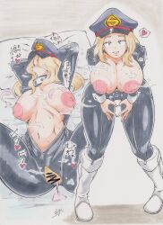  1girl adjusting_clothes aftersex agi_(gi60423540) alternate_breast_size arms_up artist_request ass bed before_and_after black_bodysuit blonde_hair bodysuit boku_no_hero_academia breasts breasts_out cameltoe cleavage condom cum cum_in_pussy curvy embarrassed female_orgasm hat heart highres huge_ass large_breasts lips long_hair moaning multiple_views navel nipples no_bra no_panties on_bed open_bodysuit open_clothes open_mouth orgasm pillow pussy shiny_clothes shiny_skin simple_background solo spread_legs steaming_body trembling used_condom utsushimi_kemii wide_hips  rating:Explicit score:78 user:fakyuh